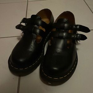 Smooth leather black dr martens Mary janes